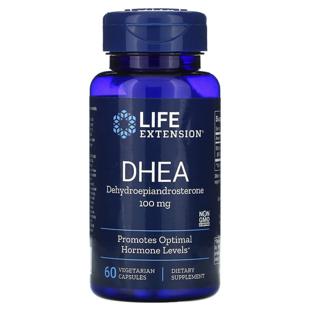 Life Extension DHEA Vegetarian Capsules, 100mg, 60 Ct