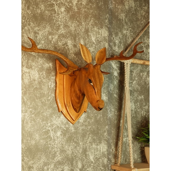 Sowpeace Majestic Deer Head: Hand-Carved Grandeur for Your Home