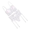thumbnail image 4 of White Hollow-out Lencería Ropa interior Ropa de dormir SG Hugo Ropa interior de encaje sexy para mujer, 4 of 10