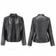 thumbnail image 2 of Chaquetas para mujer Slim Leather Stand Collar Zip Motocicleta Traje Cinturón Abrigo Chaqueta Tops Odeerbi ODB-3, 2 of 9