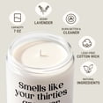 thumbnail image 5 of 7oz White Matte Glass Candle, Lavender Scented, 40th Birthday Gift, Aromatherapy Candle for Home Living Room, Gift for Birthday Celebrant, 5 of 7