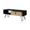 thumbnail image 3 of DUOSONG Black And Macadamia Hairpin Legs Coffee Table Black+Natural Wood Furniture Primary Living Space Tables, 3 of 7