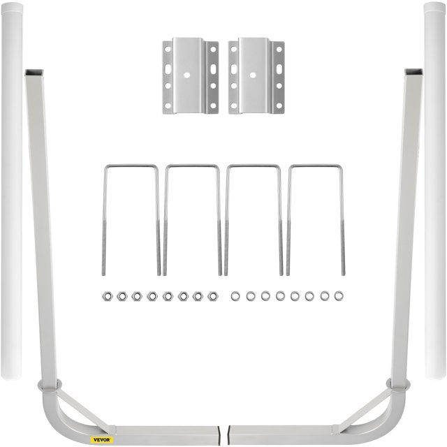 VEVOR Boat Trailer Guide-on, 48", 2pcs Rustproof Steel Trailer Post Guide ons, with White PVC Tube Covers, Complete Mounting Accessories Included, for Ski Boat, Fishing Boat or Sailboat Trailer