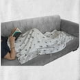 thumbnail image 6 of Dog Lover Soft Flannel Fleece Throw Blanket, Foot Prints of an Animal Pet Canine Marks Abstract Nature Themed Illustration, Cozy Plush for Indoor and Outdoor Use, 50" x 60", Grey White, by Ambesonne, 6 of 6