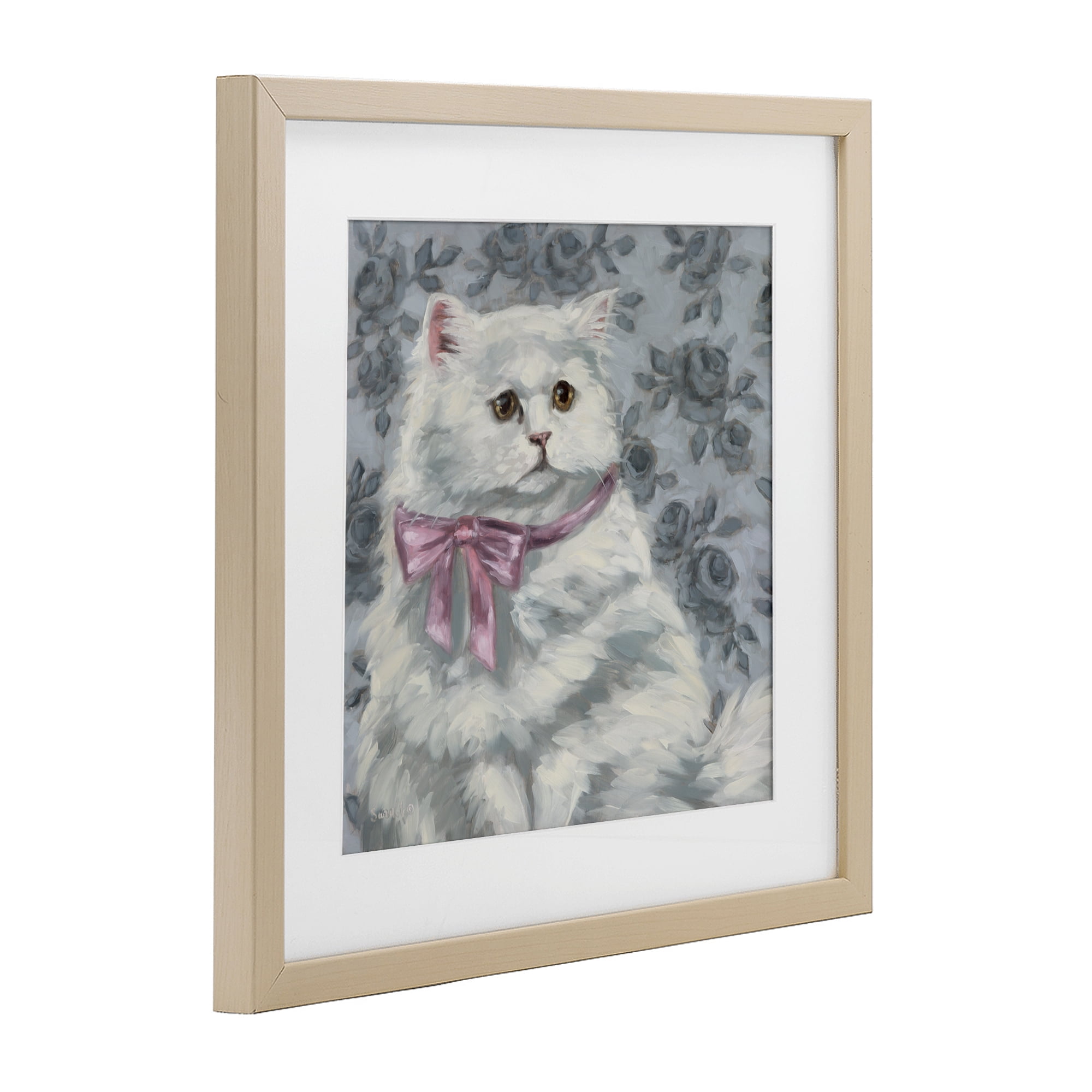 Stupell Industries Coquette Kitty Portrait Birch Framed Print Under Glass, design by Sara G. Designs