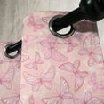 thumbnail image 4 of Ambesonne Pale Pink Grommet Curtain, Butterflies Ornate Wings, 50" x 63", White Peach and Pink, 4 of 6