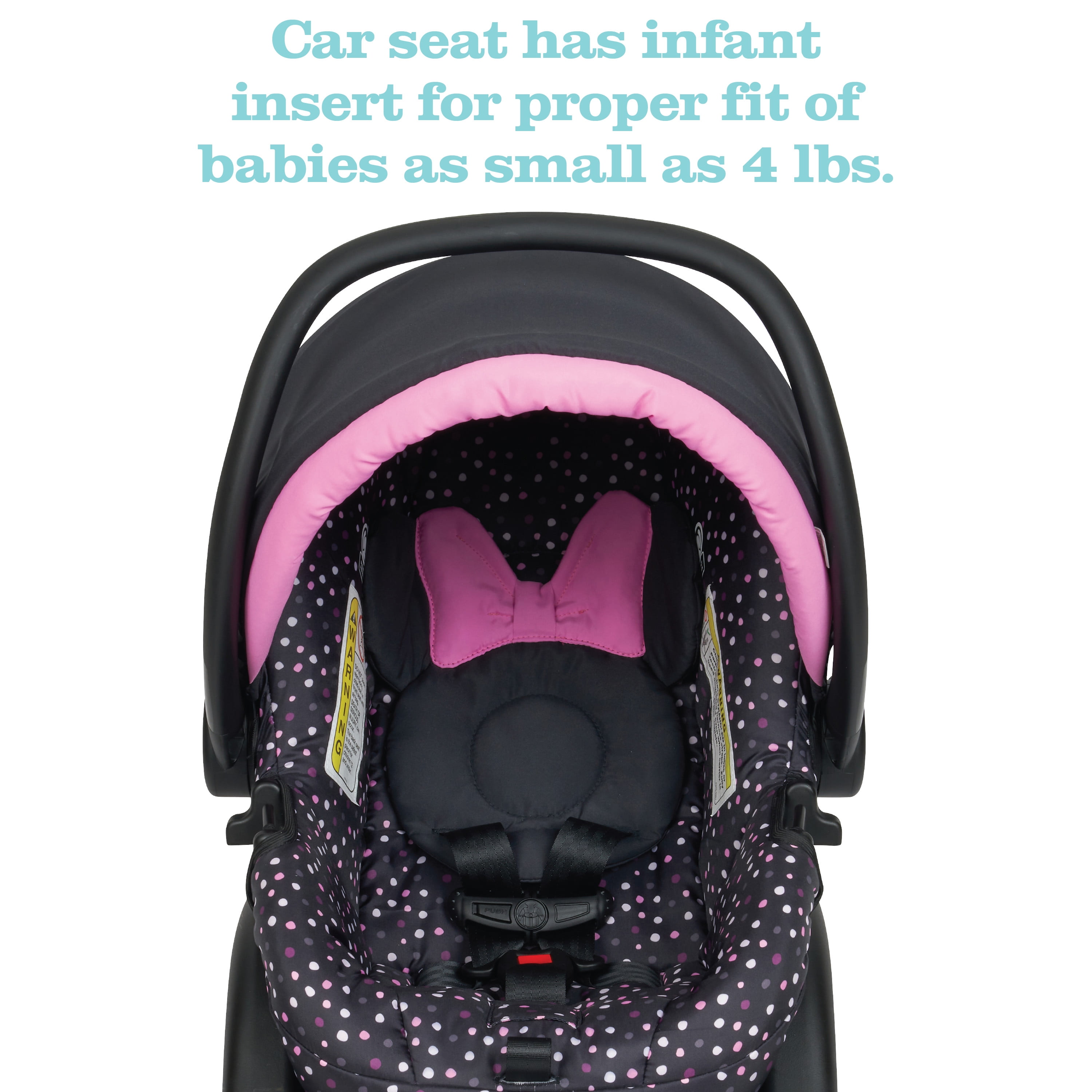 Disney Baby Minnie Mouse Simple Fold LX Travel System Stroller, Minnie Dot Party, Toddler, Unisex