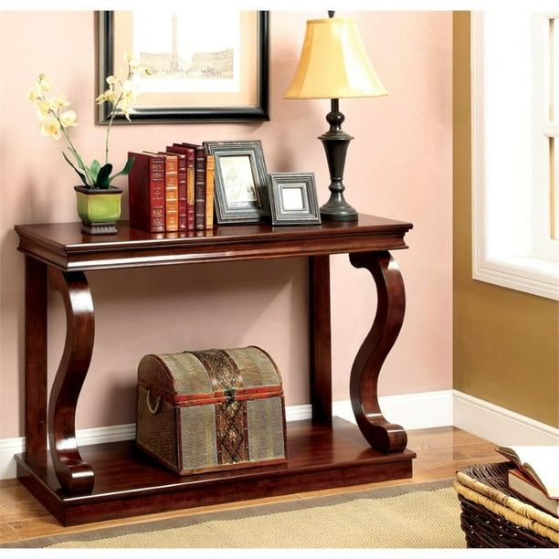 Furniture Of America Kenney Transitional Wood Console Table In Cherry Com Kenney Transitional Wood Console Table, Transitional Console Table Decor