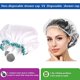 thumbnail image 4 of 100 gorros de ducha desechables, gorro de plástico transparente para el pelo, gorros de baño impermeables grandes y gruesos, salón de spa portátil para viajes de hotel (19.3") JAMW Sencillez, 4 of 5