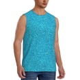 thumbnail image 2 of Gaeub Blue Glitter Men's Sleeveless Muscle Shirts Workout Tank Tops, Odor Protection and Comfortable - Large, 2 of 8