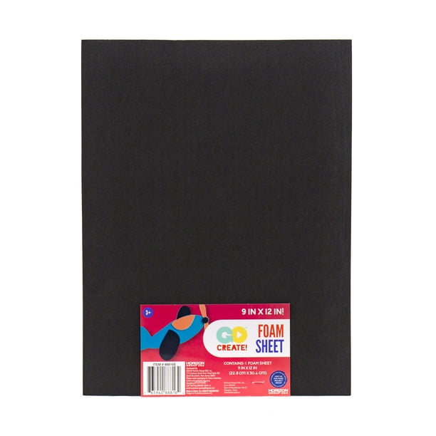Go Create Foam 9" x 12" Black Sheet