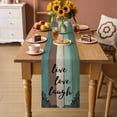 thumbnail image 2 of Vintage Boho Table Runner 120 Inches, Farmhouse Retro Teal Brown Wooden Grain Bed Runner Dresser Scarves Tabletop for Indoor Outdoor Parties/Ceremony/Banquet, 13"x 120", 2 of 9
