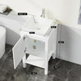 thumbnail image 2 of Goodyo Small Bathroom Vanity, 18" Wide Washbasin, White Ceramic Sink with Faucet, Cabinet with Door & Shelf, 2 of 6