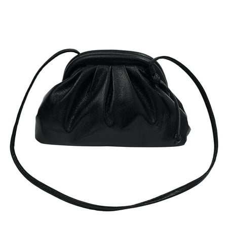 Crossbody Bag Clutches Dressy Vegan Leather Clutch Purse for Women Soft Pleated PU Evening Clutch