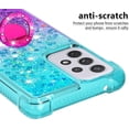 thumbnail image 4 of Clear Case for Samsung Galaxy A73 5G with Ring Kickstand, Girls Women Bling Gradient Quicksand Glitter Flowing Liquid Floating Case Cover for Samsung Galaxy A73 5G JB Bluish Violet, 4 of 14