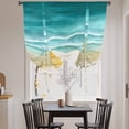 thumbnail image 3 of Turquoise Summer Beach Coastal Balloon Curtains 63 Inch Length for Living Room/Bedroom, Nautical Beige Seaside Rod Pocket Privacy Door Curtains Decorative Tie Up Shade for Window 52"x63", 3 of 8