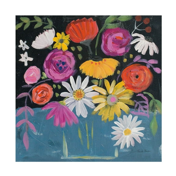 Trademark Fine Art 'Folk Floral II Colorful' Canvas Art by Farida Zaman