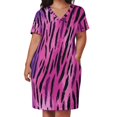 thumbnail image 3 of Pink Purple Animal Print Loose Pocket Dress Dresses Summer Summer Dresses for Women, 3 of 9