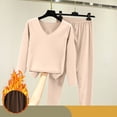 thumbnail image 2 of LYXSSBYX 2 Piece Outfit for Women Winter Women's Winter Bottomed Double-Sided Velvet Self Heating Clothes and Pants Oversized Plush and Thick Insulation Set, 2 of 8