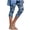 Dark Blue, variant on Women's Stretch Yoga Pants Summer Floral Print High Waisted Capris Leggings for Women, Soft Breathable Active Workout Pants Blue L