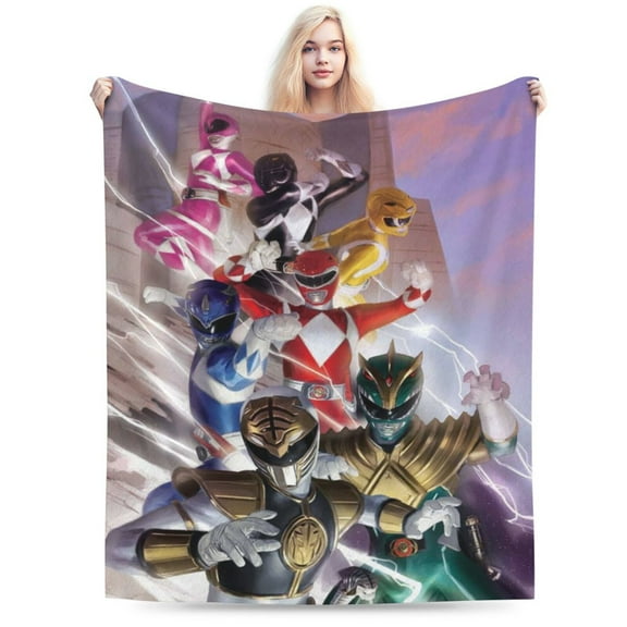 Power Rangers Bed Blanket Air Conditioner Quilt Ultra Soft Flannel Blanket All Season Fuzzy Blanket Reversible Fluffy Plush Blanket 40"X30"