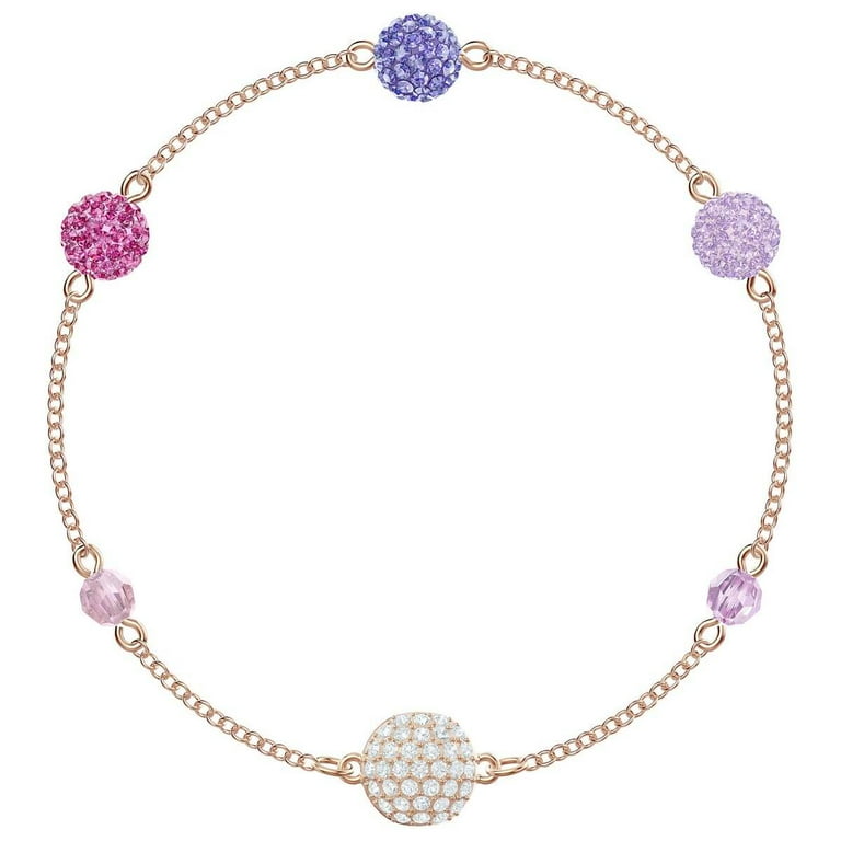 White Rose Gold Tone Plated Swarovski Remix Stone Bracelet