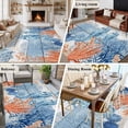 thumbnail image 6 of Sea Corals Seahorse Washable Living Room Rugs 6'x9', Summer Beach Sea Stars Blue Wood Grain Low Pile Throw Large Area Rug Non-Slip Sturdy Edge Binding Carpet for Dining Room Kitchen Office, 6 of 9