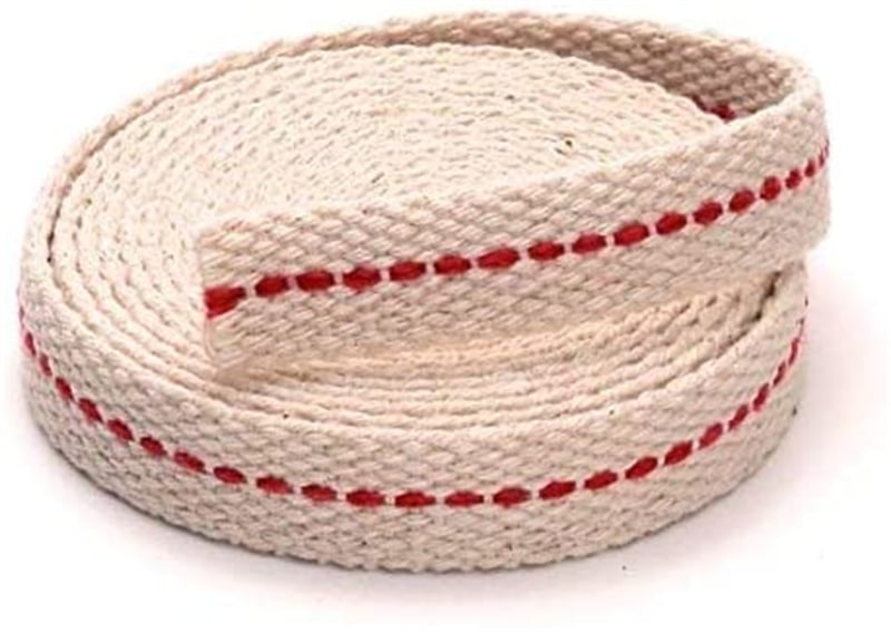 1/2' Cotton Flat Wick 5 Foot Roll for Paraffin Oil or Kerosene Based Lanterns and Oil Lamps with Genuine Red Stitch (1/2')