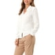 thumbnail image 4 of Camisa de botón de manga larga con cuello en V elegante para mujer INSPIRE CHIC L Blanca, 4 of 7