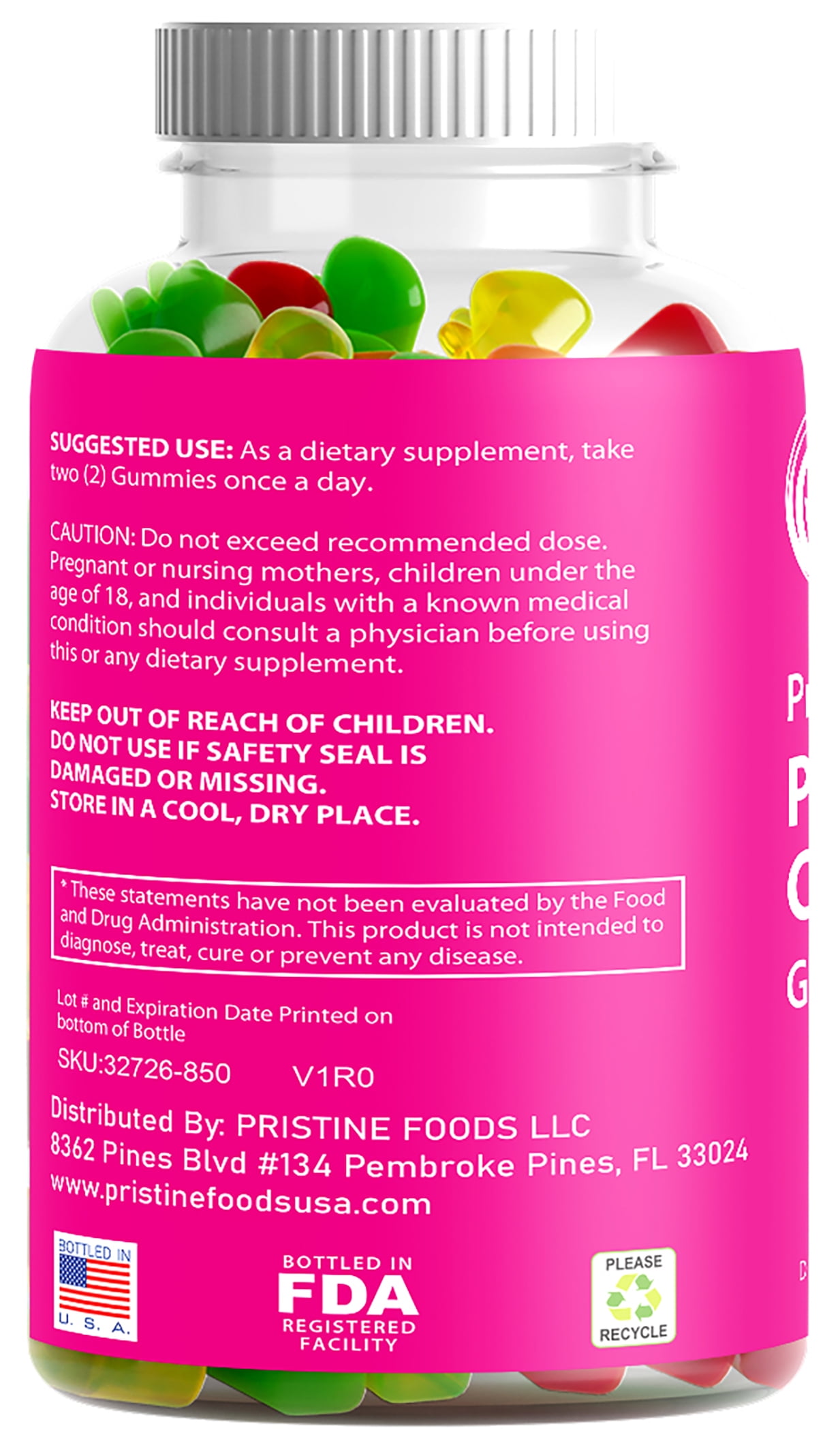 Pristine Collagen Gummies, 60 ct, Supports Hair, Skin, Nails