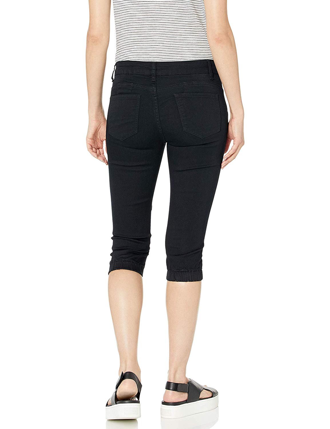 Cute Teen Girl Jeans Plus Size Capri Pants for Teen Girls in Black Denim Size 24W - image 3 of 4