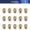 thumbnail image 3 of HUGFEGWE M3x6mm Female Thread Knurled Nuts,Hx5mm OD Brass Threaded Insert Embedment Nuts Hydraulic Welded Joint Injection Molding Assortment Kit for 3D Printing Injection Molding 40PCS CJB91-24968, 3 of 4