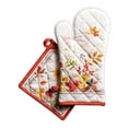 thumbnail image 1 of Maison d' Hermine Amarante 100% Cotton Set of Oven Mitt (7.5 Inch by 13 Inch) and Pot Holder (8 Inch by 8 Inch) for BBQ Cooking Baking Grilling Microwave Barbecue Thanksgiving/Christmas, 1 of 3