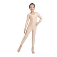 thumbnail image 2 of SPEERISE - Mono de manga larga para niñas, ajustado a la piel, de licra, color carne, para niño, de cuerpo entero, con escote redondo, trajes de ballet, 2 of 5