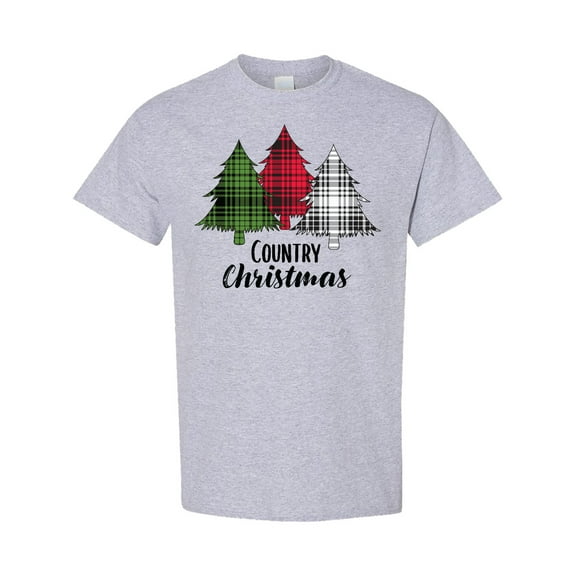 Inktastic Country Christmas Plaid Trees T-Shirt