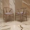 thumbnail image 6 of Ellie Dining Chair Set of 2- Y Shape Back- Fabric Seats- Walnut Brown, 6 of 6