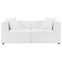Modway Saybrook Outdoor Patio Upholstered 2-Piece Sectional Sofa Loveseat in White
