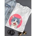 thumbnail image 3 of Surprised Kitten. T-Shirt Women -Kayomi Harai Designs, Female Large, 3 of 4