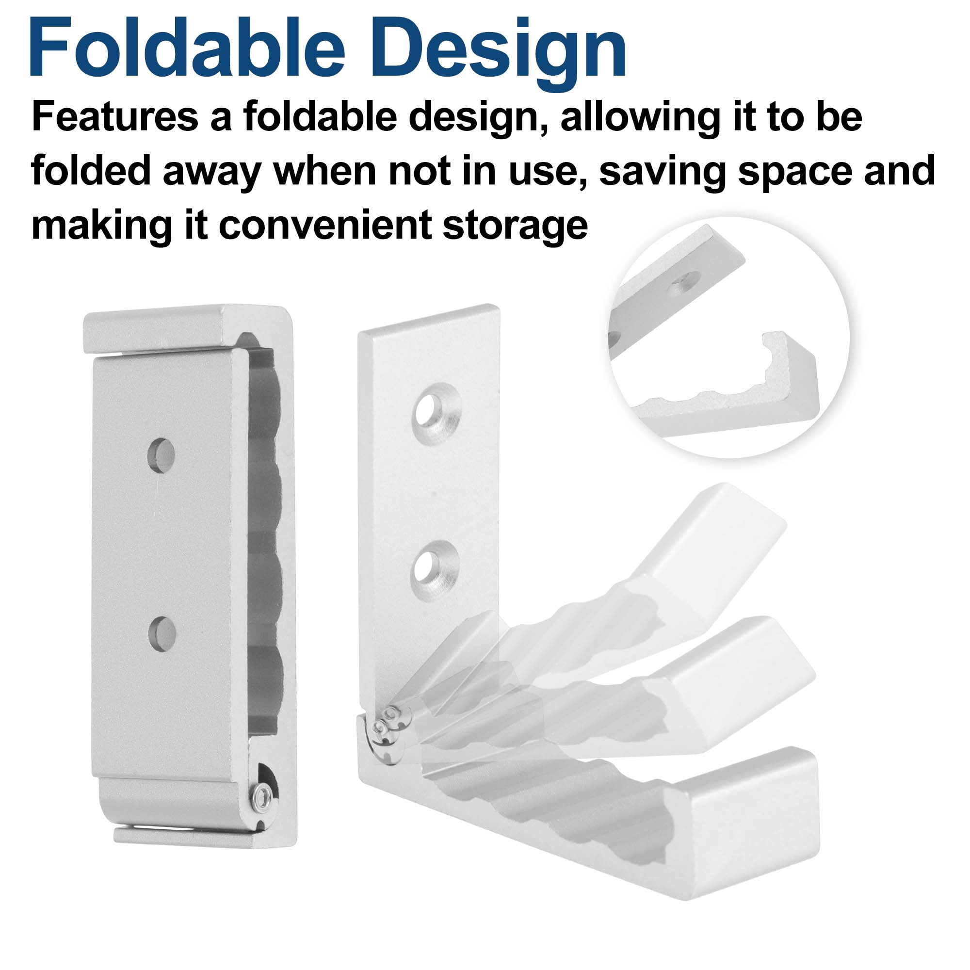 Unique Bargains 4 Pcs Foldable Foldable Coat Hook Wall Mount Invisible Silver Tone