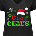 thumbnail image 4 of Inktastic Gigi Claus with Christmas Santa Hat and Snowflakes Women's Plus Size V-Neck T-Shirt, 4 of 5