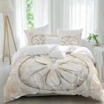 thumbnail image 2 of Sand Dollar Coastal Bedding 3 Piece Duvet Cover Set Queen Size, Summer Beach Beige Sea Soft Microfiber Comforter Cover with Zipper Closure & Pillowcases, Wrinkle & FadeResistant Quilt Cover, 2 of 9
