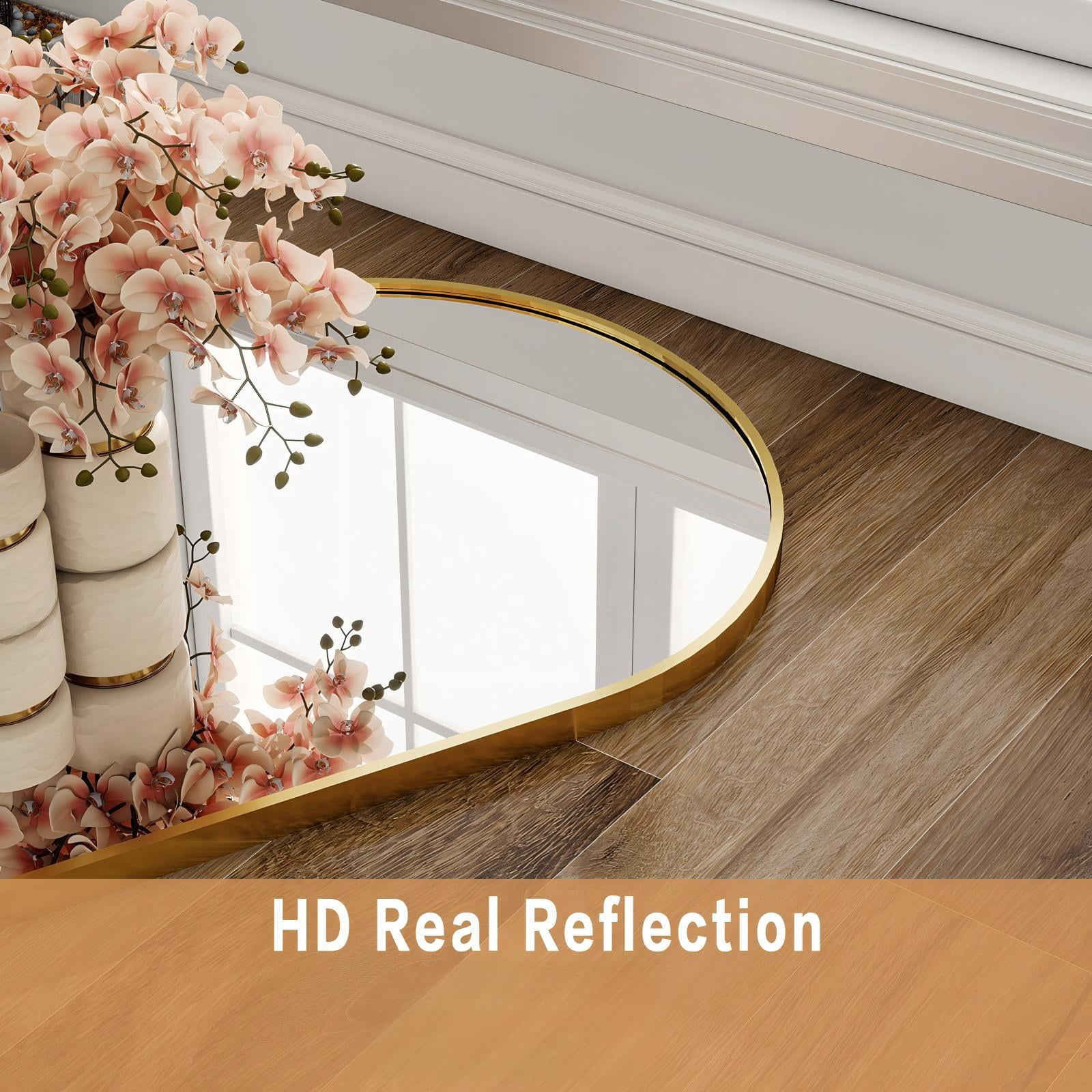 Mirrosa 22.1"x68" Arched Full Length Mirror with Stand Standing Mirror,Gold