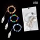 thumbnail image 3 of Guirnalda de luces LED de alambre plateado de cobre, USB, luces de hadas impermeables, decoración de fiesta de boda de Navidad, 1 M, 5 M, 20M, 3 of 4