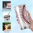 thumbnail image 6 of SKYSONIC Baseball Tumbler Stainless Steel Double Wall Vacuum Reusable Insulated Mug with Straw and Built-in Coaste for Cold and Hot Beverages, 12oz, 6 of 7