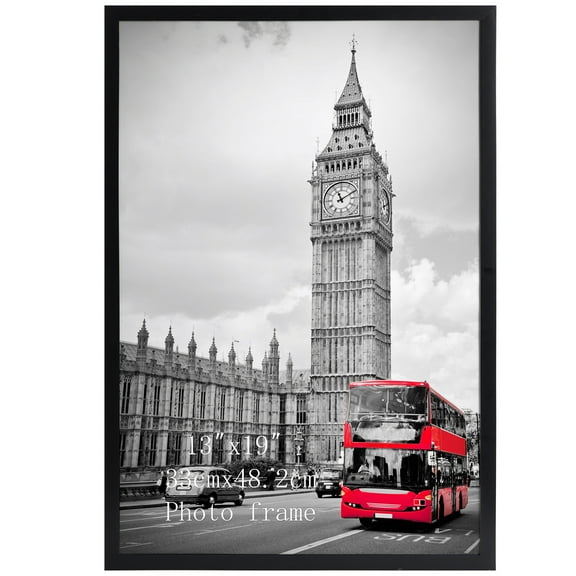 Black 13x19 Poster Frame 1 Pack , Classic Picture Frames 13x19 for Tabletop Wall Vertical or Horizontal Display