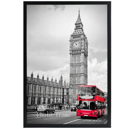 Black 13x19 Poster Frame 1 Pack , Classic Picture Frames 13x19 for Tabletop Wall Vertical or Horizontal Display