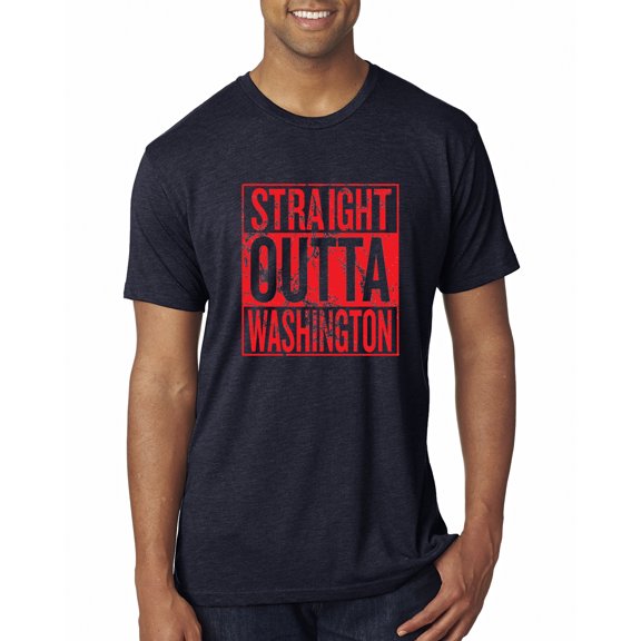 Straight Outta Washington WSH Fan | Fantasy Baseball Fans | Mens Sports Premium Tri Blend T-Shirt, Vintage Navy, Large