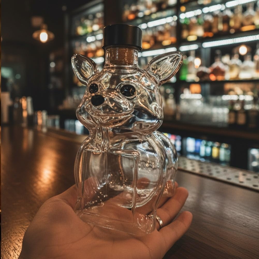 Corgi Crown Royal Whiskey Decanter, Dog Whiskey Bottle, Funny Animal Liquor Bottle for Bar Home Office Decor, Unique Glass Decanter for Wine Lovers and Dog Enthusiasts, Decorative Bottles