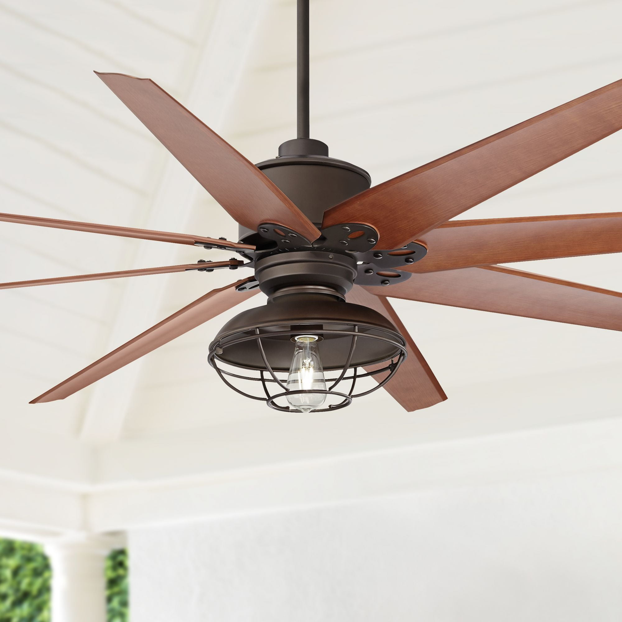72" Casa Vieja Industrial Outdoor Ceiling Fan with Light ...