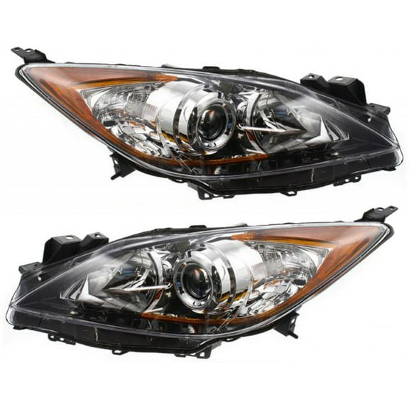 For Mazda 3 Headlight 2010 11 12 2013 Pair Driver and Passenger Side DOT Certified MA2518130